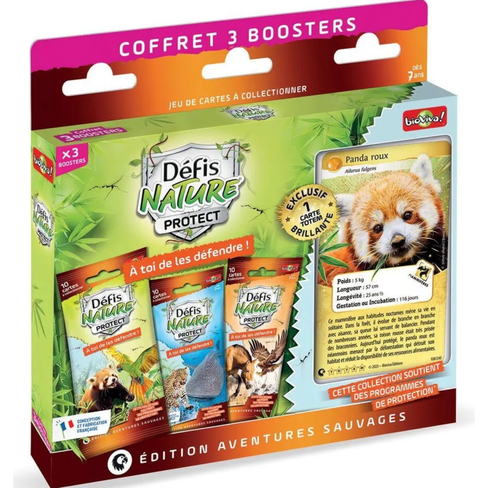Bioviva Coffret 3 boosters Défi Nature protect Panda Roux^ Cartes À Collectionner