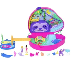 Mattel Coffret 2 en 1 La famille des Paresseux - Polly Pocket^ Mini-Univers