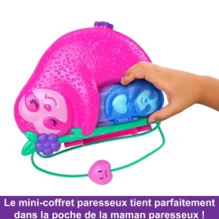 Mattel Coffret 2 en 1 La famille des Paresseux - Polly Pocket^ Mini-Univers
