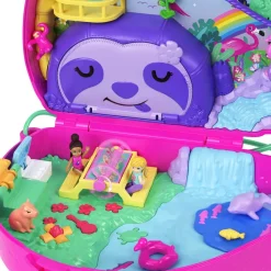 Mattel Coffret 2 en 1 La famille des Paresseux - Polly Pocket^ Mini-Univers