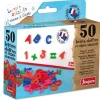 Jeujura Coffret 50 lettres majuscules, chiffres et signes aimantés^ Apprentissages Des Chiffres Et Calculs|Apprentissage Des Lettres Et Écritures