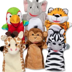 Melissa & Doug Coffret 6 marionnettes safari -^ Peluches Animaux