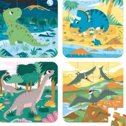 Janod Coffret 4 puzzles Dinosaures^Enfant Puzzles Bébés Et Enfants
