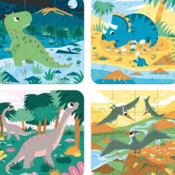 Janod Coffret 4 puzzles Dinosaures^Enfant Puzzles Bébés Et Enfants
