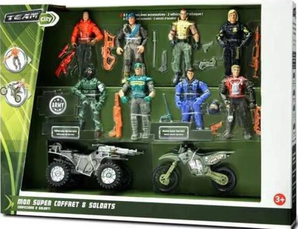 TEAM City Coffret 8 soldats et accessoires^ La Ville, La Police Et Les Secours