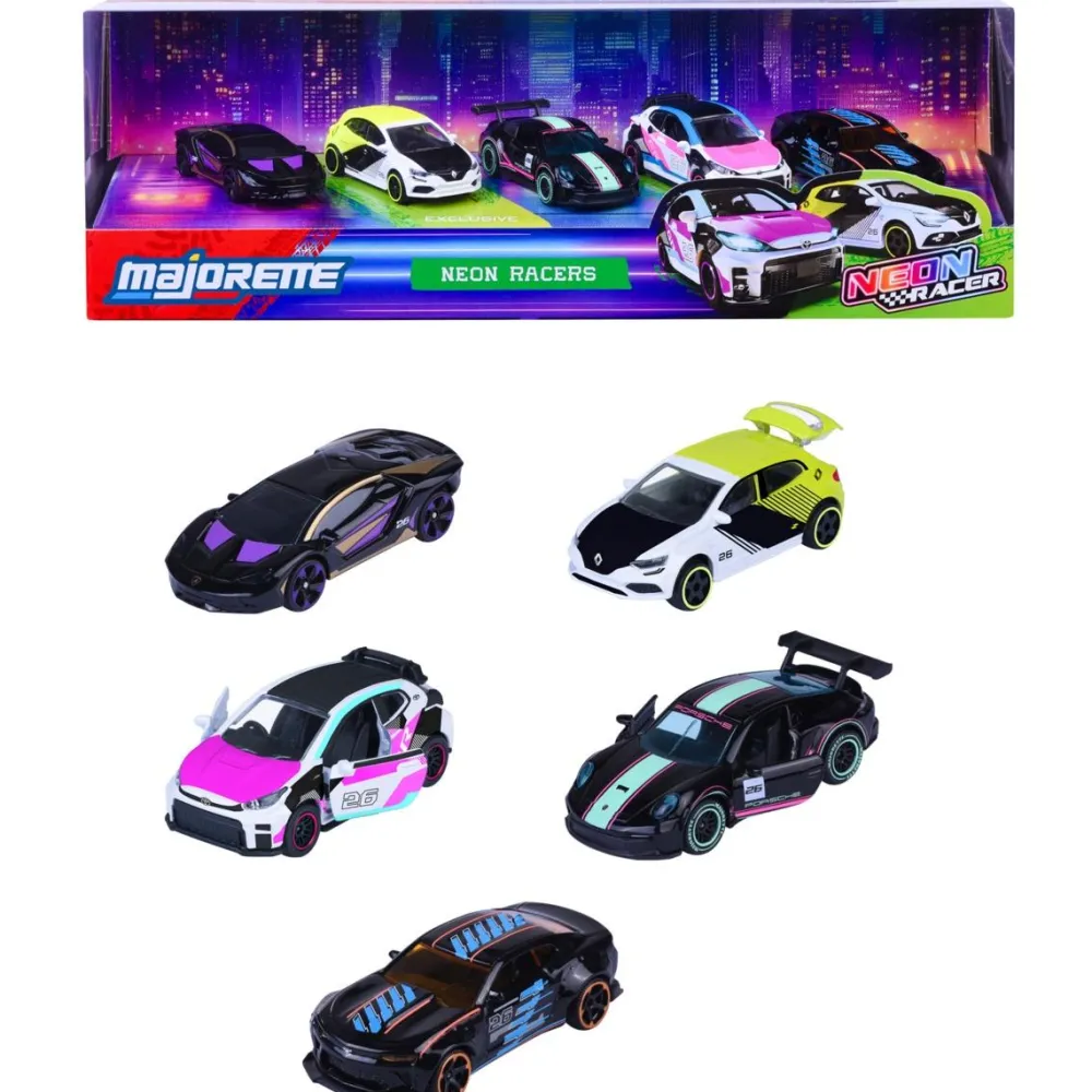 Majorette Coffret 5 véhicules Néon Racer^ Petites Voitures
