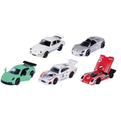 Majorette Coffret 5 voitures Porsche racing et Pit stop^ Petites Voitures