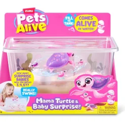 Zuru Coffret aquarium Pets Alive Maman tortue et bébé surprise^ Les Figurines Interactives Et À Fonction