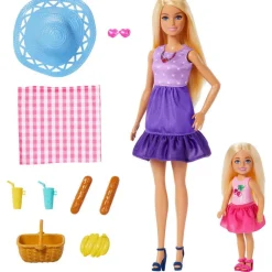 Mattel Coffret Barbie et Chelsea - Pique Nique entre soeurs^ Poupées Mannequins