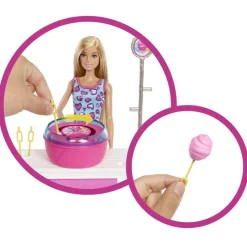 Mattel Coffret Barbie Stand de Barbe à papa - Les Mystères de Barbie^ Poupées Mannequins