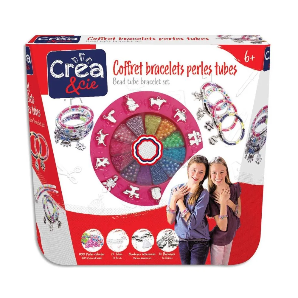 CREA & CIE Coffret bracelet perles et tubes^ Perles, Bijoux Et Perles À Repasser