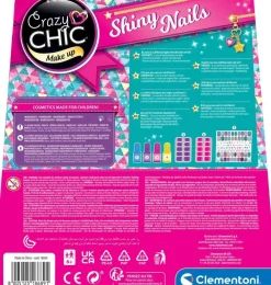Clementoni Coffret Crazy chic ongles phosphoresents Shiny nails^ Cosmétiques
