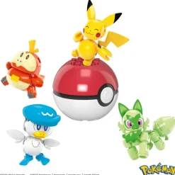MEGA Coffret de 4 Pokémon et Poké ball - Construx Pokémon^ Super Héros, Cinéma Et Jeux Vidéo