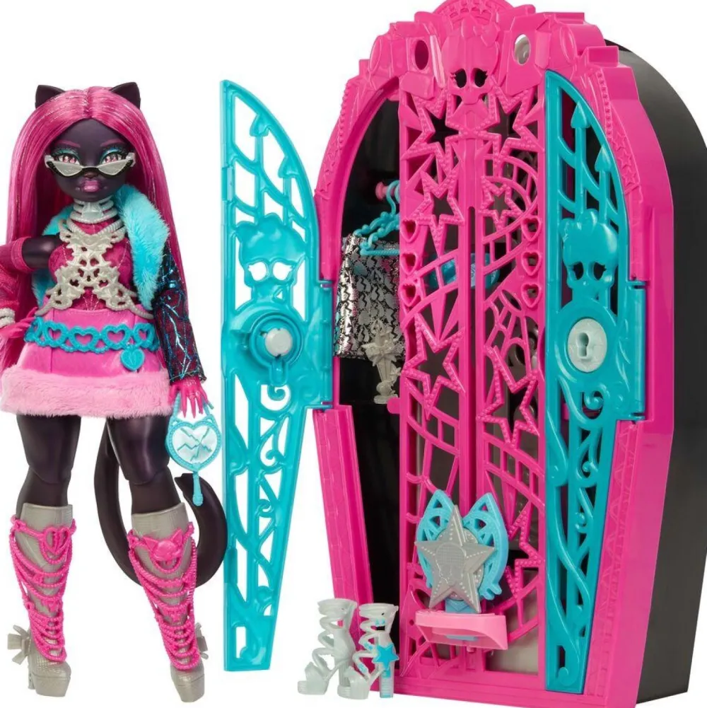 Mattel Coffret dressing Monstrueux secrets Monster High Catty Saison 6 Hautlywood mysteries^ Poupées Mannequins