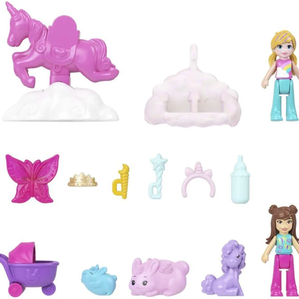 Mattel Coffret Polly Pocket Sac Surprise Lapin licorne^ Mini-Univers