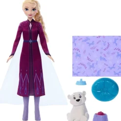 Mattel Coffret poupée Elsa La Reine des Neiges et ourson^ Poupées Mannequins