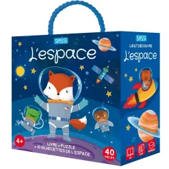 Sassi Coffret Qbox puzzle 40 pièces et livre : l'espace^Enfant Puzzles Bébés Et Enfants