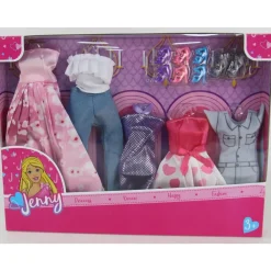 Jenny Coffret vêtements - 5 tenues pour poupée mannequin^ Poupées Mannequins