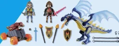 Playmobil Combattants avec dragons et canon Novelmore 71644^ Les Pirates, Chevaliers, Cowboys Et Indiens