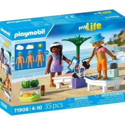 Playmobil Couple vacanciers à la plage et transats My Life 71908^ Le Sport, Les Loisirs Et Les Vacances