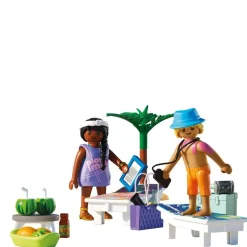 Playmobil Couple vacanciers à la plage et transats My Life 71908^ Le Sport, Les Loisirs Et Les Vacances