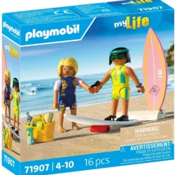 Playmobil Cours de surf à la plage, 2 personnages My Life 71907^ Le Sport, Les Loisirs Et Les Vacances