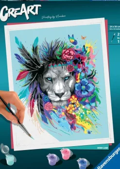 Ravensburger CreArt Peinture aux numéros - Grand Colorfull Boho Lion^ Peinture