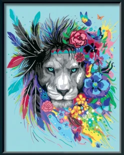 Ravensburger CreArt Peinture aux numéros - Grand Colorfull Boho Lion^ Peinture