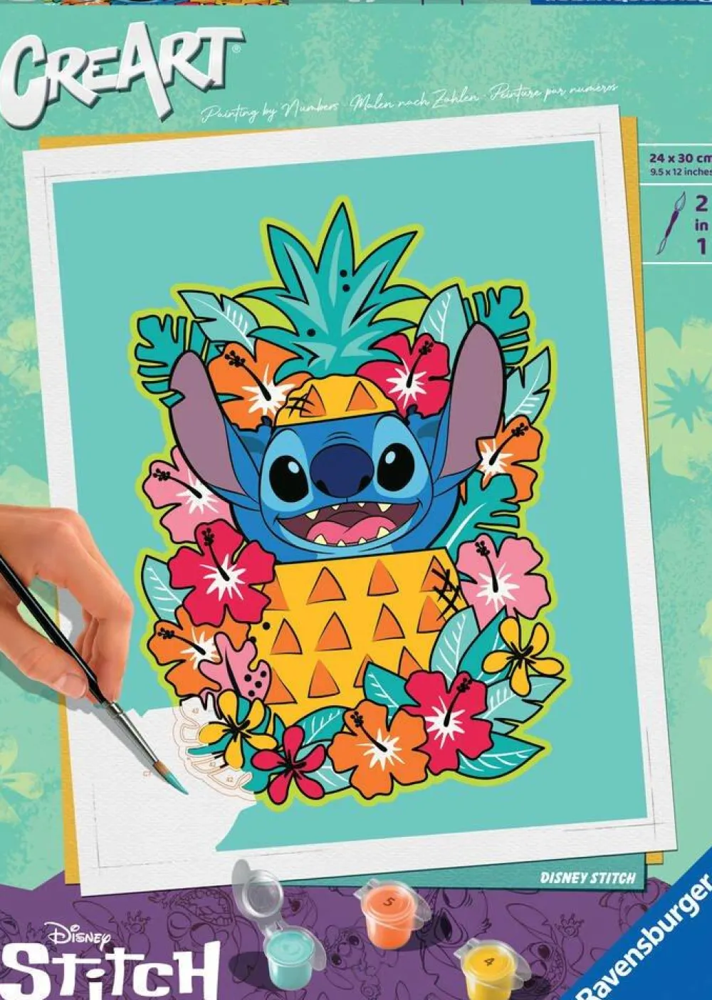 Ravensburger CreArt Peinture aux numéros Stitch ananas 24x30 cm^ Peinture