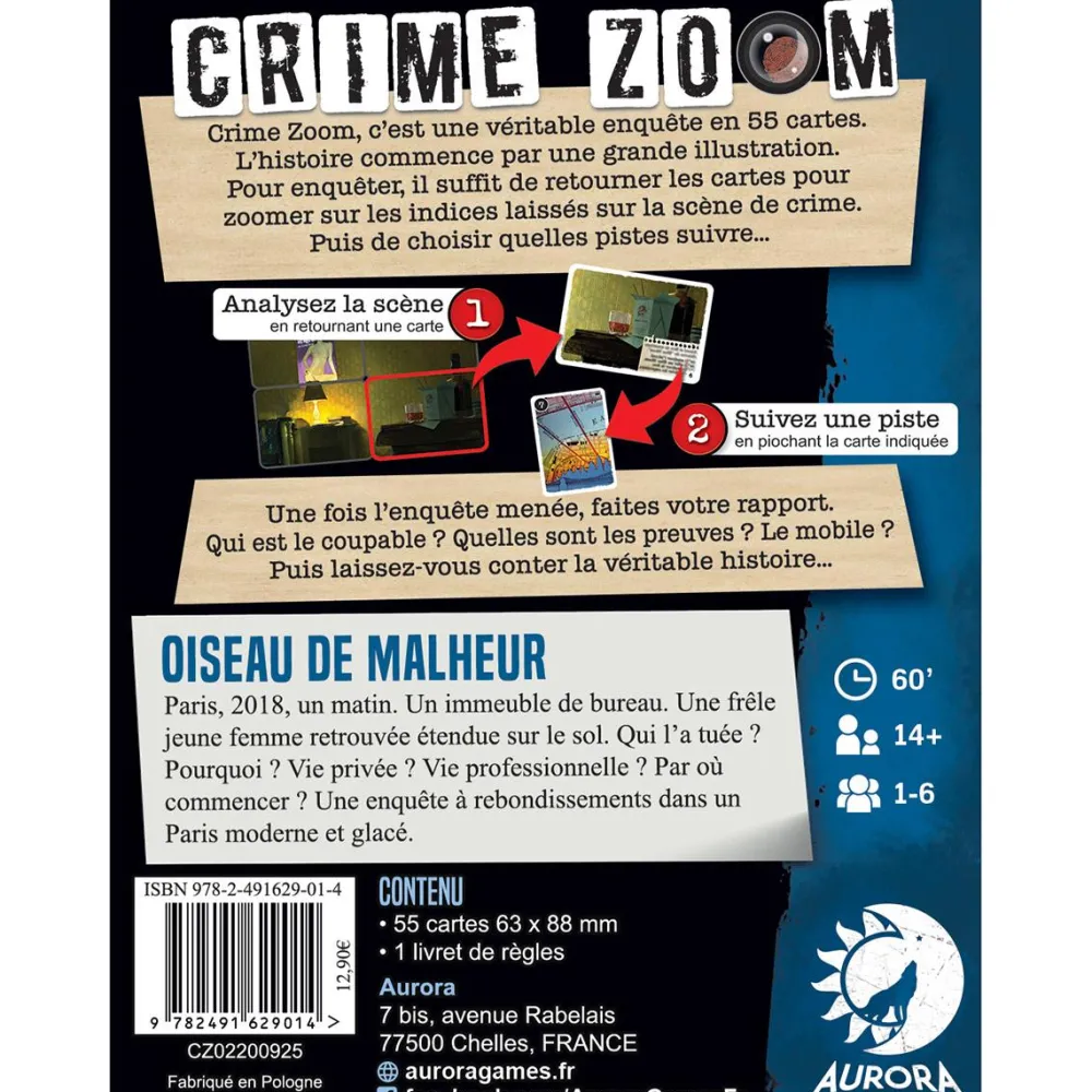 Abysse Corp Crime Zoom Oiseau de Malheur^ Jeux D'Ambiance|Jeux De Stratégie Et De Réflexion