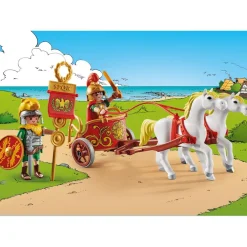 Playmobil César avec char et chevaux Astérix 71543^ Les Héros Et Personnages