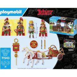 Playmobil César avec char et chevaux Astérix 71543^ Les Héros Et Personnages