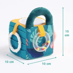 Ludi Cube Tissu feuilles^ Hochets Et Jouets D'Activités|Jouets À Encastrer Et À Empiler