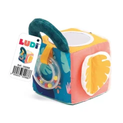 Ludi Cube Tissu feuilles^ Hochets Et Jouets D'Activités|Jouets À Encastrer Et À Empiler