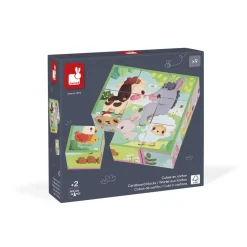 Janod Cubes animaux de la ferme^Enfant Puzzles Bébés Et Enfants