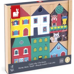 Janod Cubes bloc décor thème villes - Cross Roads^ Autres Jouets D'Éveil