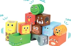 Vilac Cubes Sonores Animaux Savane -^ Jouets À Encastrer Et À Empiler