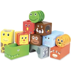 Vilac Cubes Sonores Animaux Savane -^ Jouets À Encastrer Et À Empiler