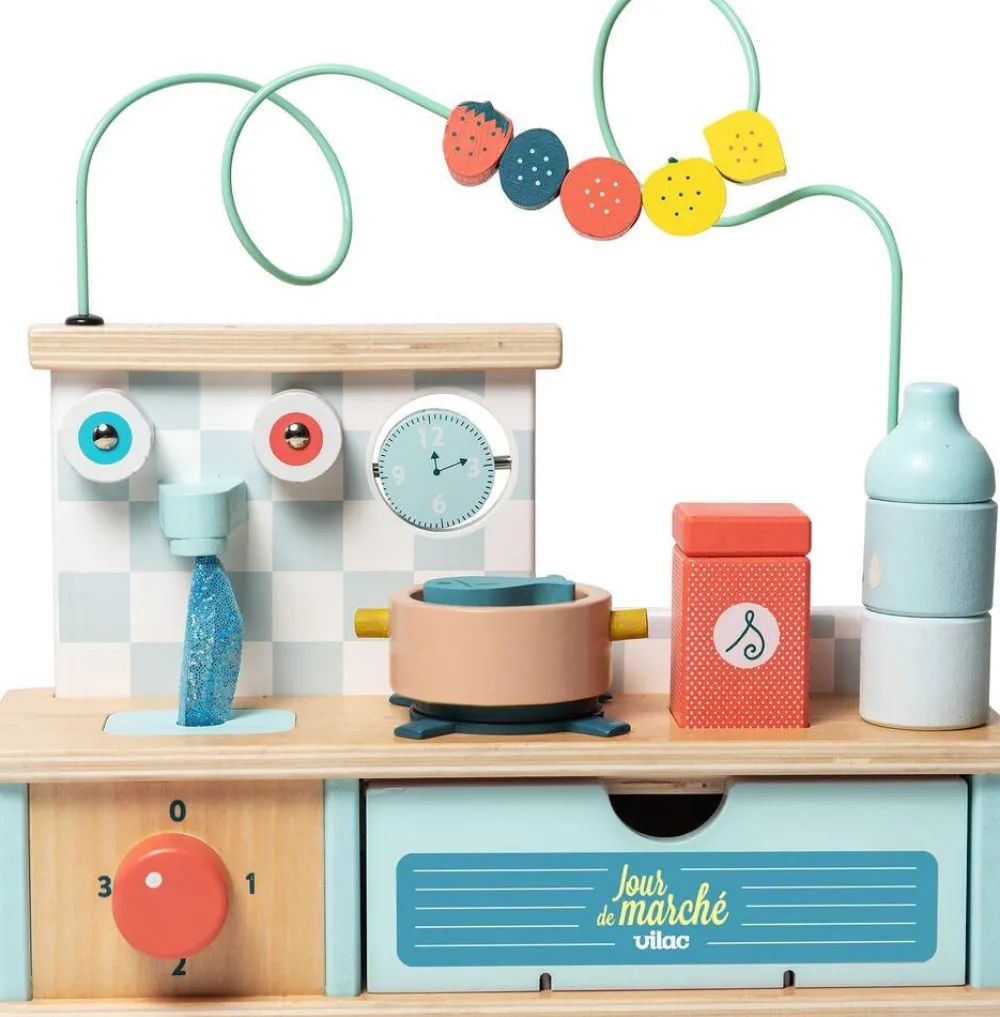 Vilac Cuisine D'éveil Multi Activités En Bois^ Tapis, Portiques Et Tables D'Activités