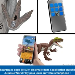 Mattel Dinosaure Aucasaurus sonore - saga Jurassic World renaissance^ Les Dinosaures Et La Préhistoire