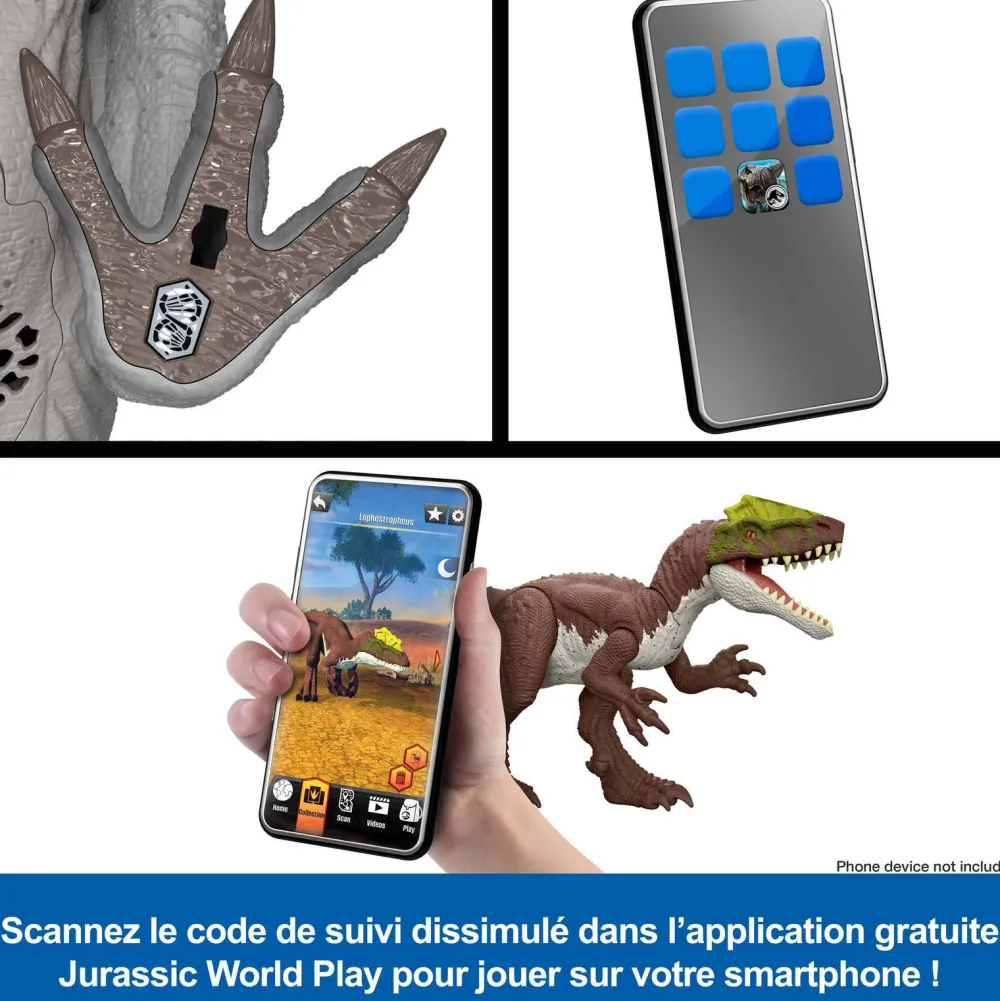 Mattel Dinosaure Aucasaurus sonore - saga Jurassic World renaissance^ Les Dinosaures Et La Préhistoire