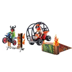 Playmobil Duo de cascadeurs avec quad et moto MY LIFE 71808^ Le Sport, Les Loisirs Et Les Vacances