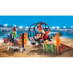 Playmobil Duo de cascadeurs avec quad et moto MY LIFE 71808^ Le Sport, Les Loisirs Et Les Vacances