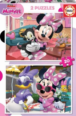 Educa Borras - Ensemble De 2 Puzzles Minnie De 20 Pièces^Enfant Puzzles Bébés Et Enfants