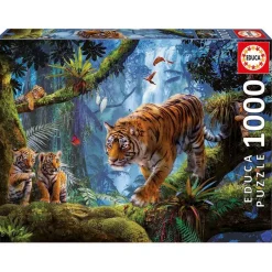 Educa Borras - Puzzle De 1000 Pièces, Tigres Dans L'arbre^ Puzzles De 1000 À 1499 Pièces