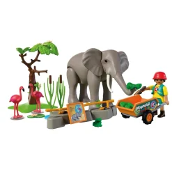 Playmobil Eléphant et soigneur animalier Animal & Friends 72068^ Les Animaux