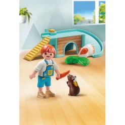 Playmobil Enfant avec 2 cochons d'Inde et accessoires My Life 71746^ Les Animaux