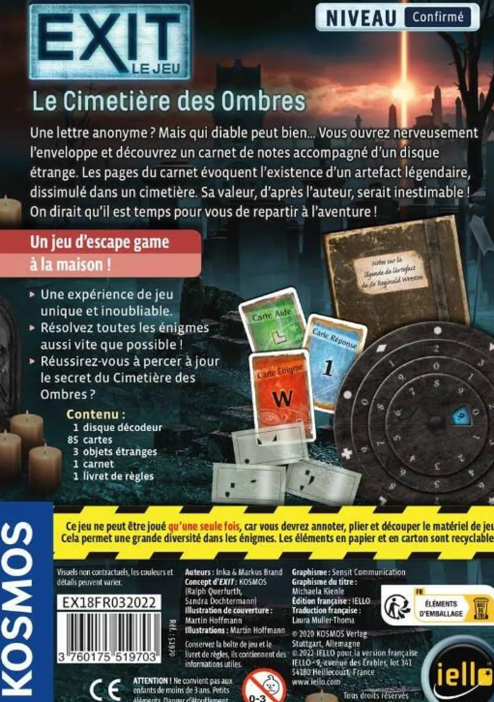 Iello Exit: Le Cimetière Des Ombres Confirmé - Jeu Référence 519^ Jeux De Stratégie Et De Réflexion
