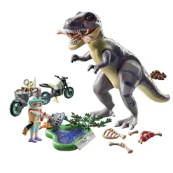 Playmobil Explorateur avec moto et tyrannosaure - Dinos 71524^ Les Dinosaures Et La Préhistoire
