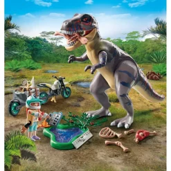 Playmobil Explorateur avec moto et tyrannosaure - Dinos 71524^ Les Dinosaures Et La Préhistoire